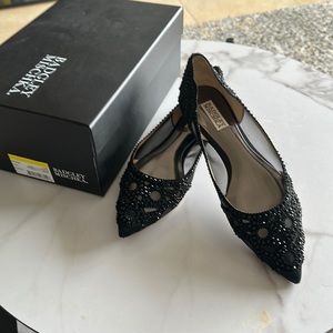 Beautiful Badgley Mischka Beaded Flats in black - Gigi.  Size 9